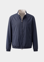 Navy Blue Technical Windbreaker Jacket