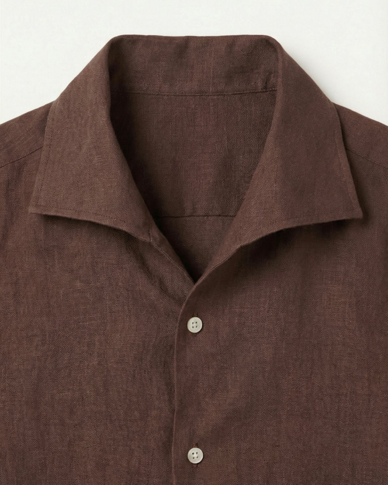 CAPRI LINEN SHIRT - BROWN