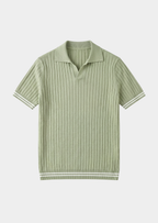 PIERRE PISTACHE RIBBED BUTTONLESS POLO