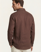 CAPRI LINEN SHIRT - BROWN