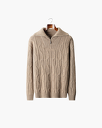 CASHMERE CABLE HALF ZIP