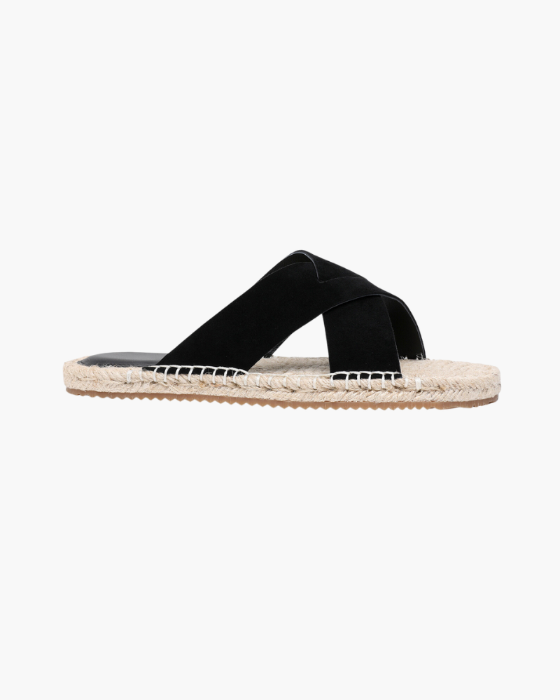 SHEEP SUEDE SANDAL - BLACK