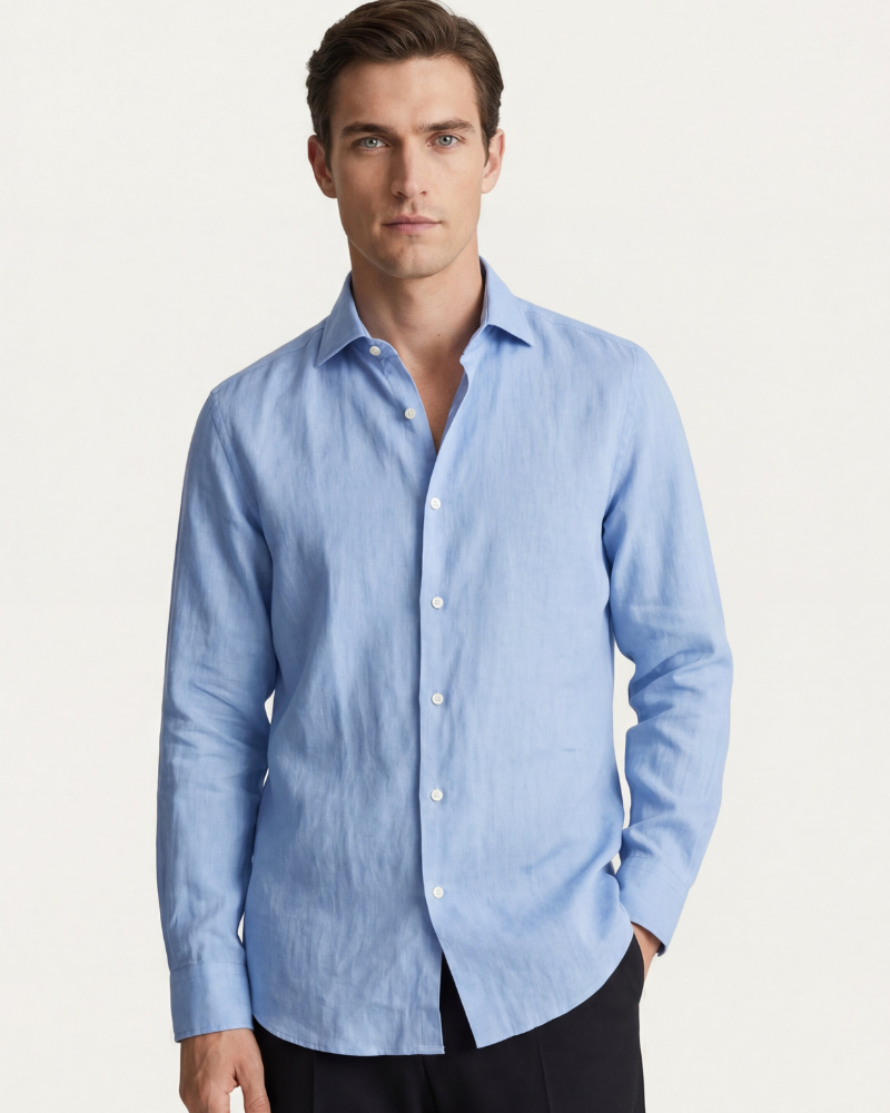 CAPRI LINEN SHIRT - SEA BLUE