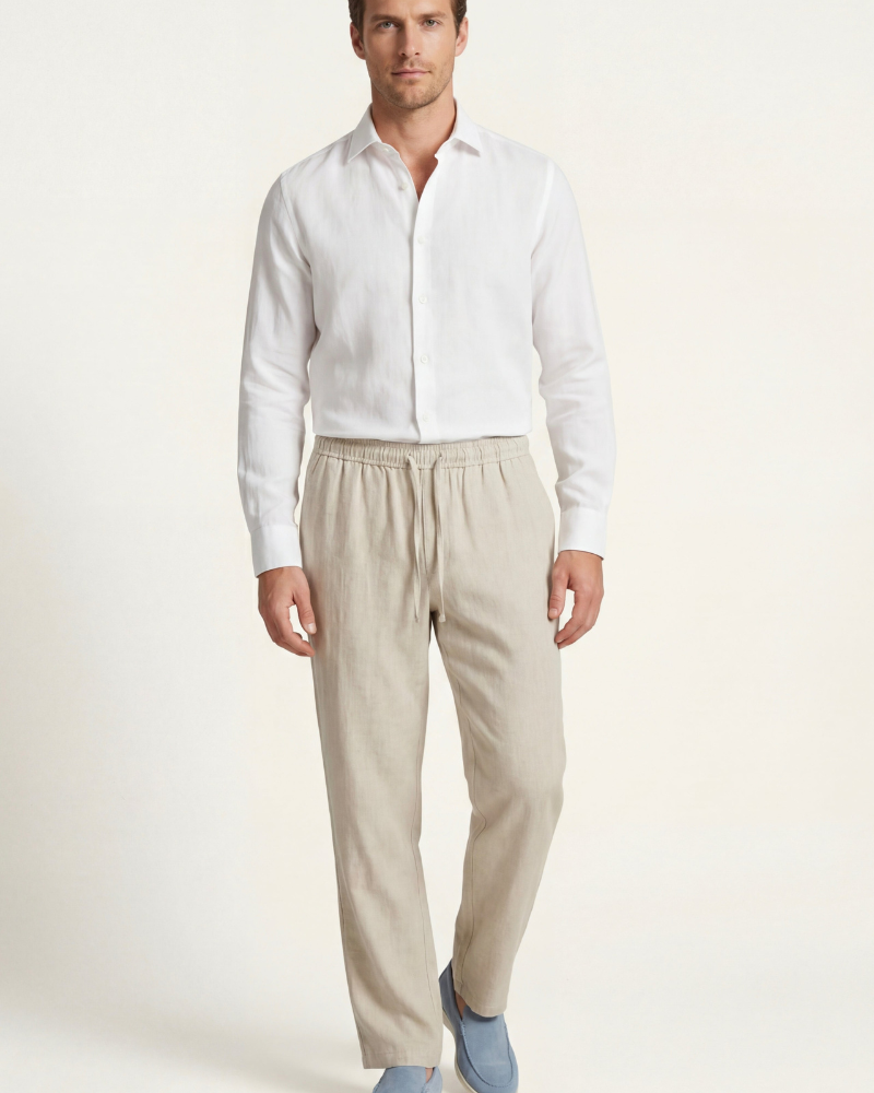 CATANIA LINEN TROUSERS - BEIGE