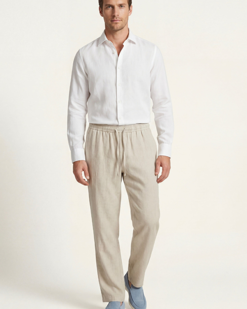 CATANIA LINEN TROUSERS - BEIGE