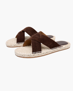 SHEEP SUEDE SANDAL - COFFEE