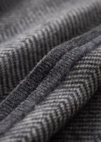 Pure Extra-Fine Merino Wool Gray Herringbone Set