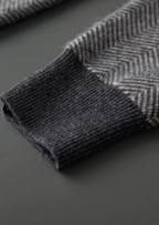 Pure Extra-Fine Merino Wool Gray Herringbone Set