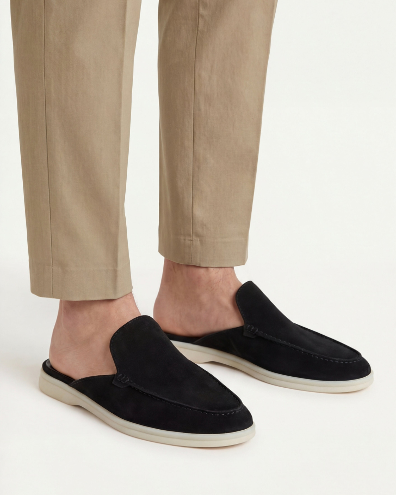 PORTSIDE SUEDE MULE - BLACK