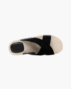 SHEEP SUEDE SANDAL - BLACK