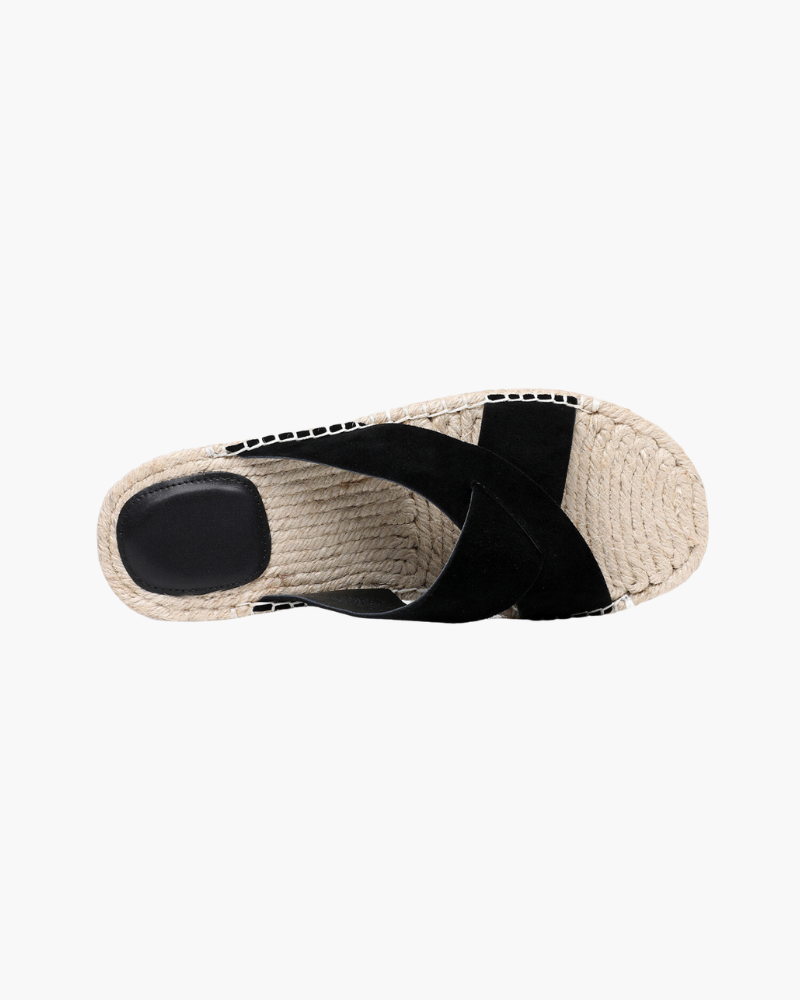 SHEEP SUEDE SANDAL - BLACK