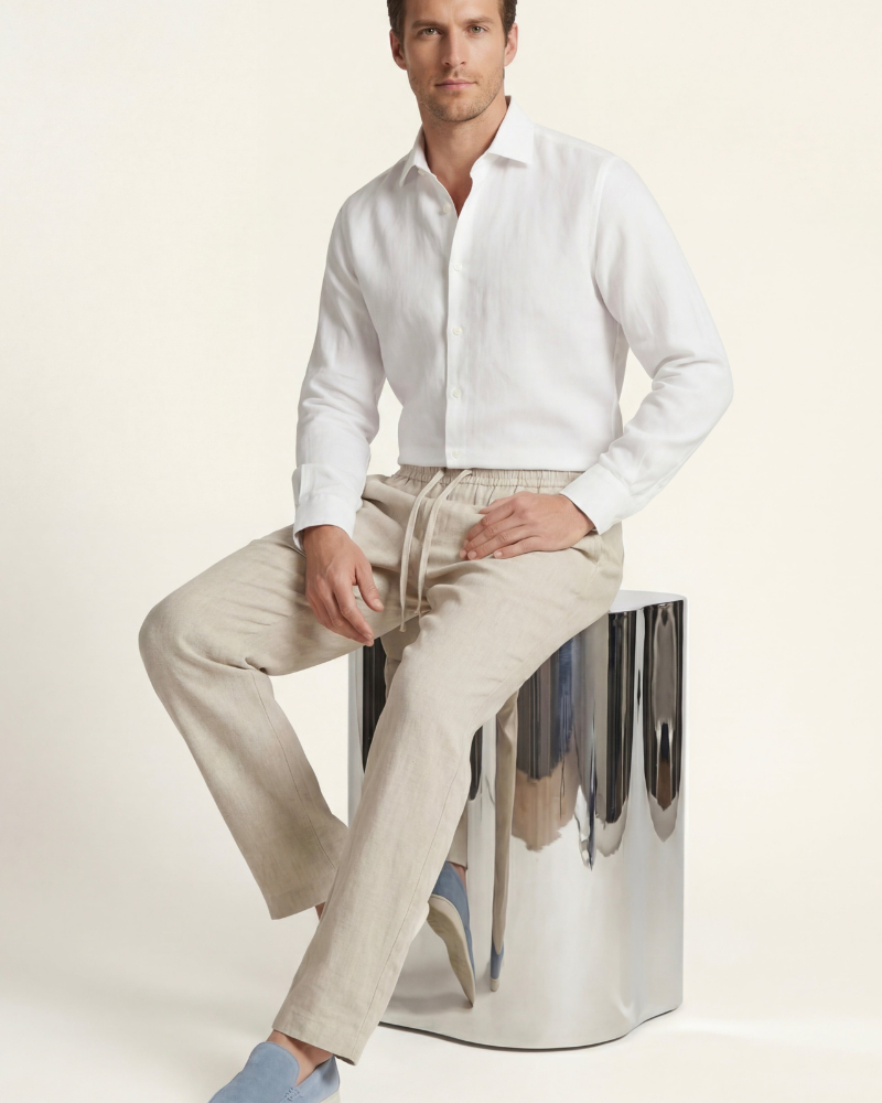 CATANIA LINEN TROUSERS - BEIGE