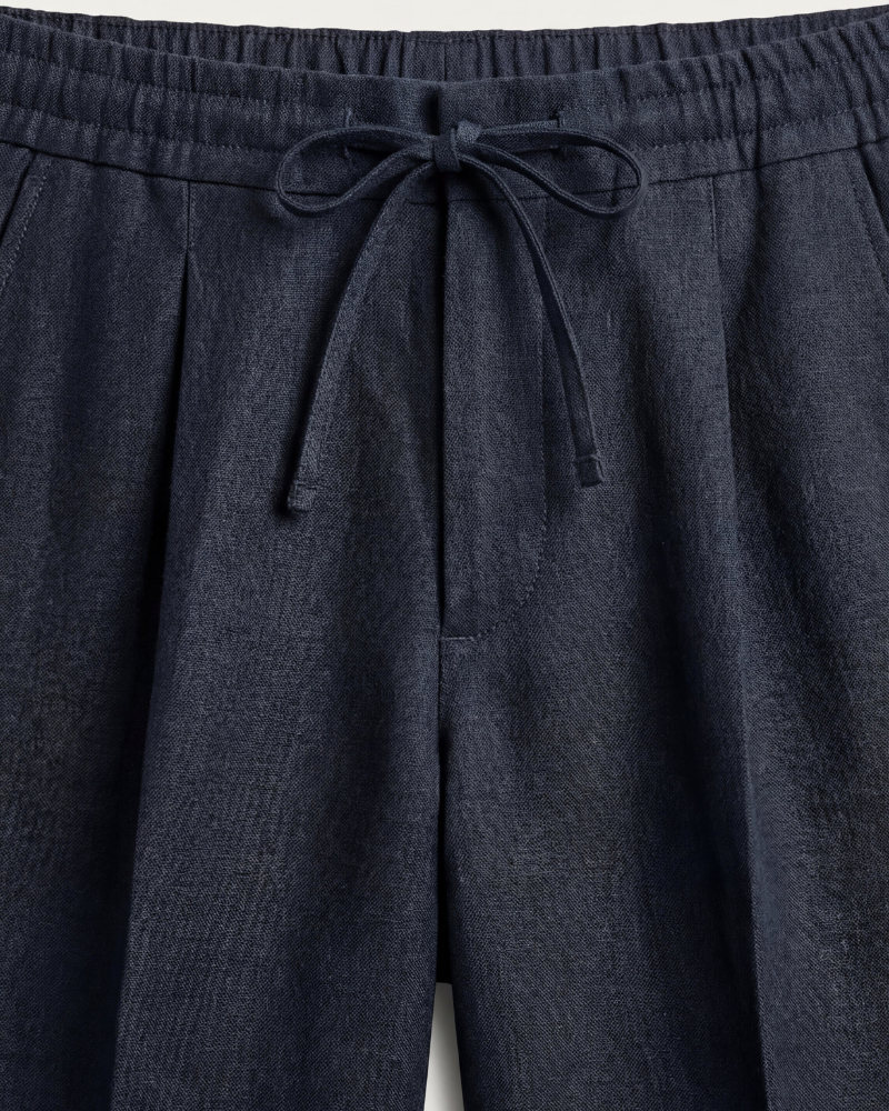 SILANA LINEN TROUSERS - NAVY BLUE