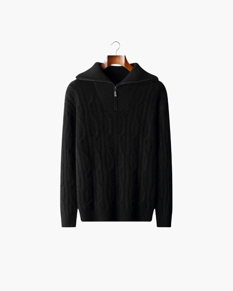 CASHMERE CABLE HALF ZIP