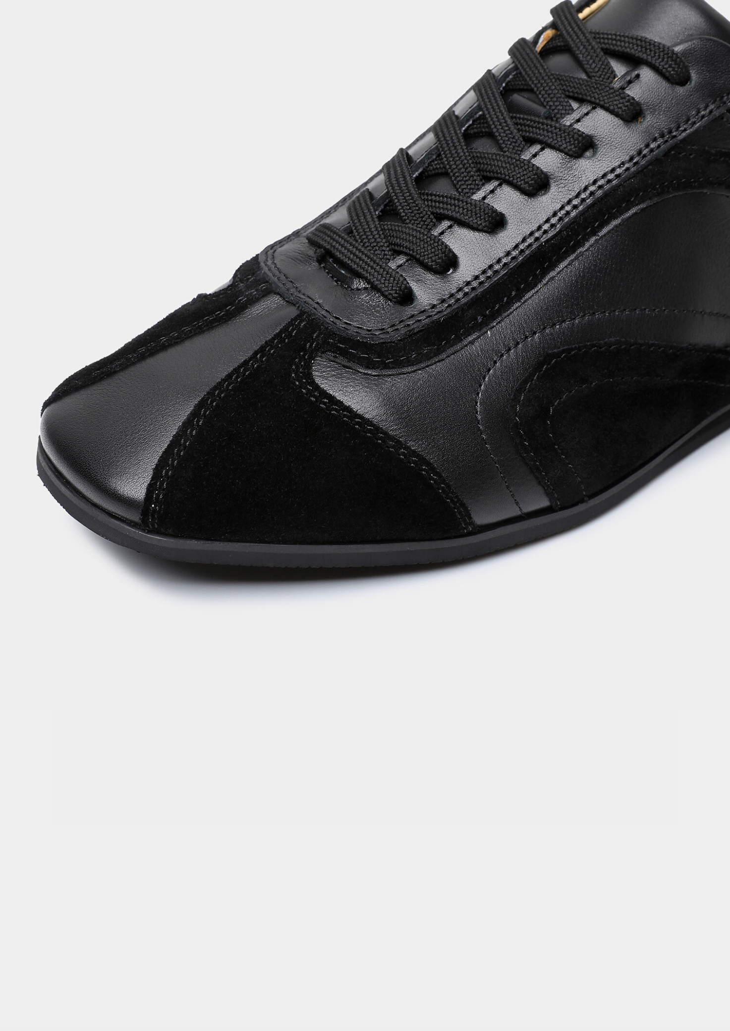 Black Retro Hybrid Suede Leather Runner