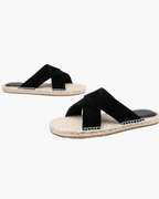SHEEP SUEDE SANDAL - BLACK