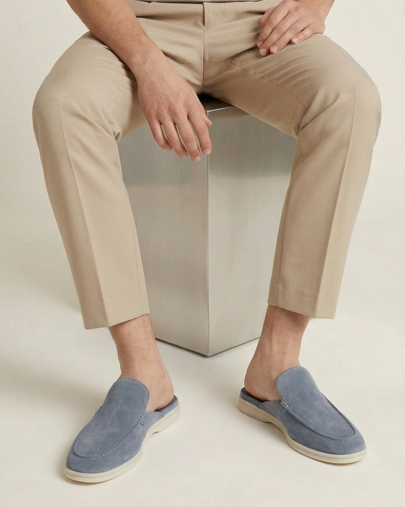 PORTSIDE SUEDE MULE - SEA BLUE