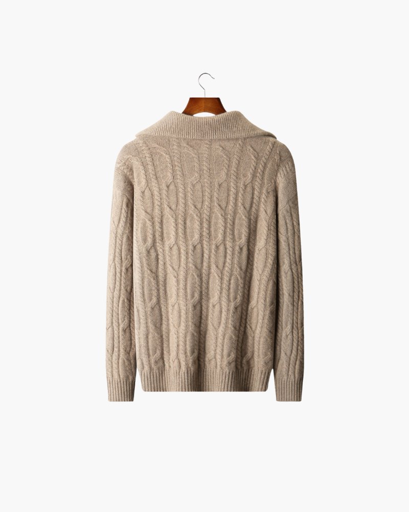 CASHMERE CABLE HALF ZIP