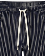 VIENA STRIPE LINEN TROUSERS - NAVY