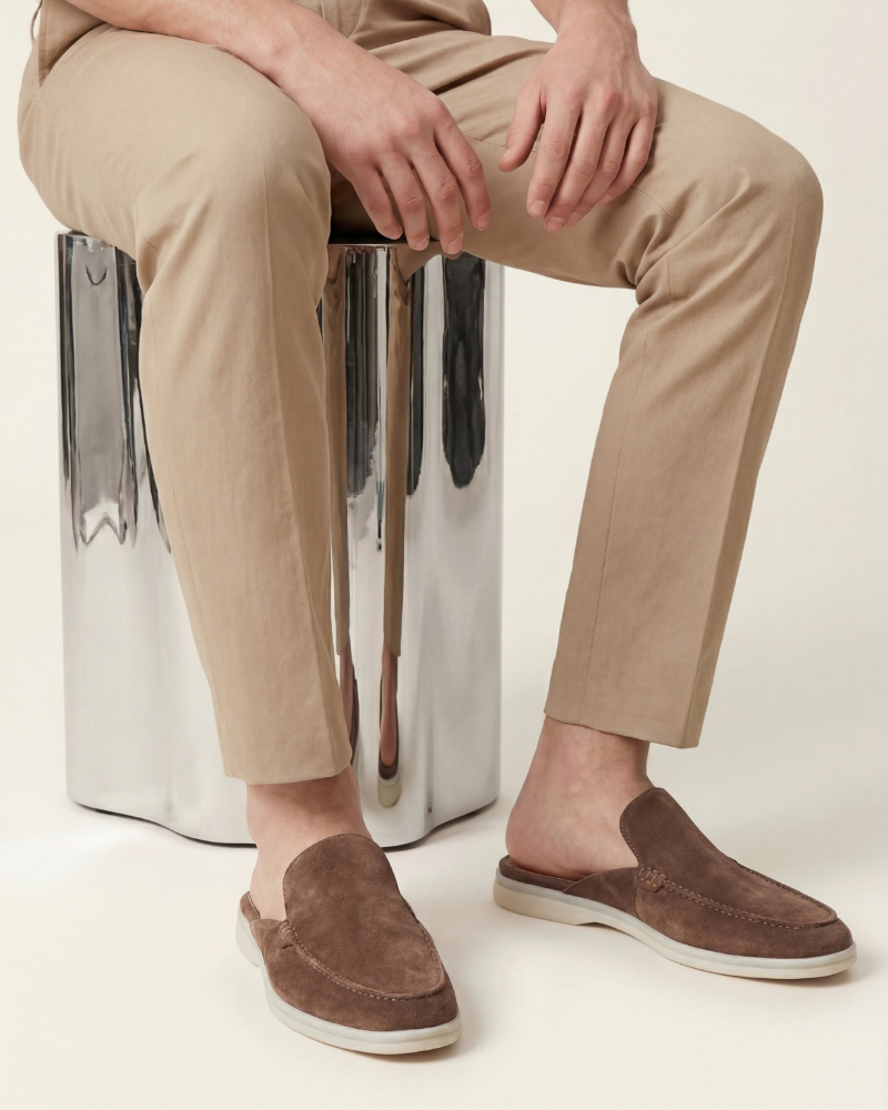PORTSIDE SUEDE MULE - BROWN
