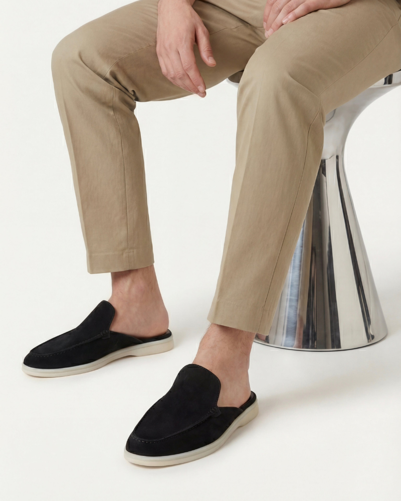 PORTSIDE SUEDE MULE - BLACK