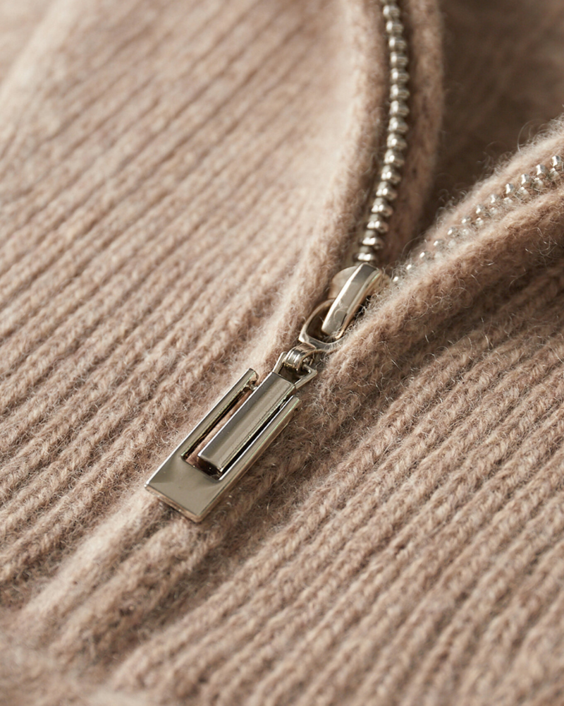 CASHMERE CABLE HALF ZIP