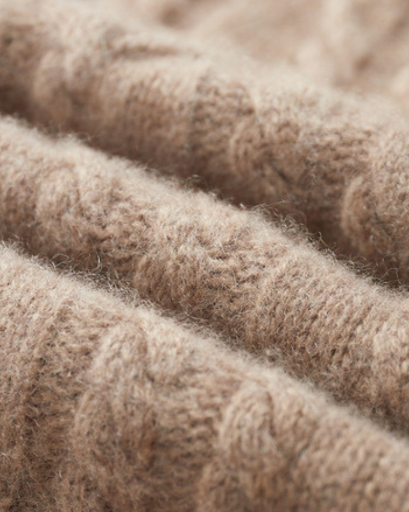 CASHMERE CABLE HALF ZIP