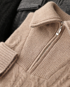 CASHMERE CABLE HALF ZIP