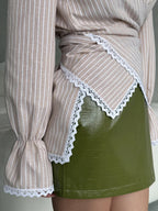 Lumina Lace Trim Wrap Shirt™