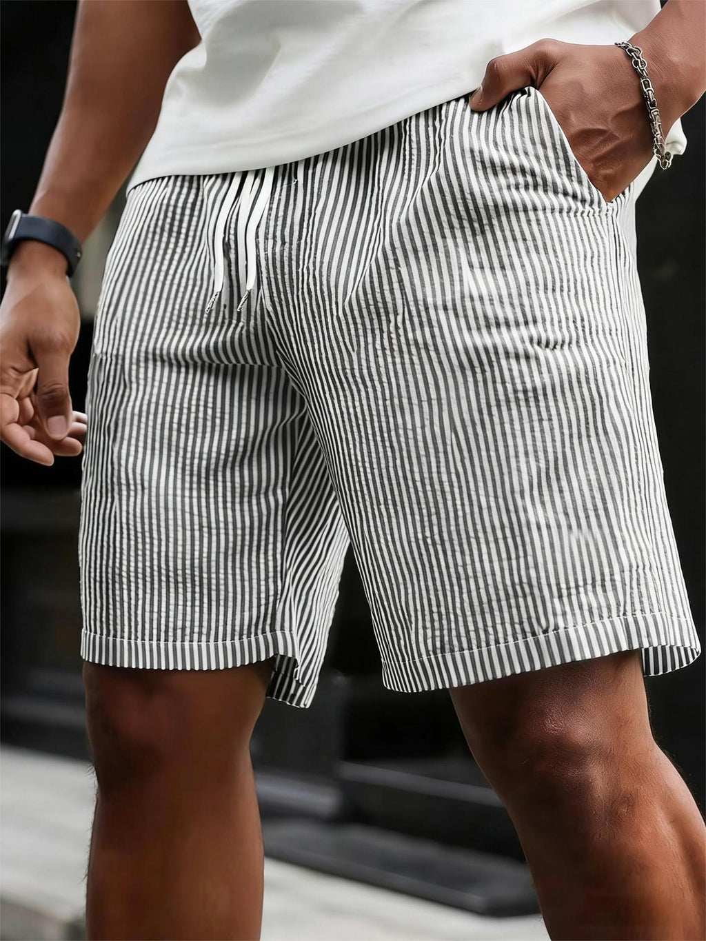 Amalfi Swim Short Sand/White Stripe