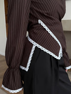 Lumina Lace Trim Wrap Shirt™
