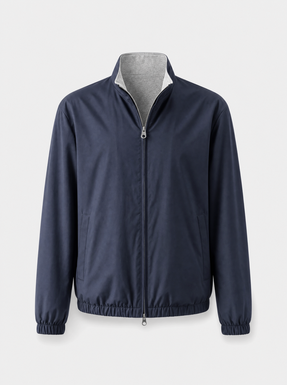 Navy Blue Technical Windbreaker Jacket