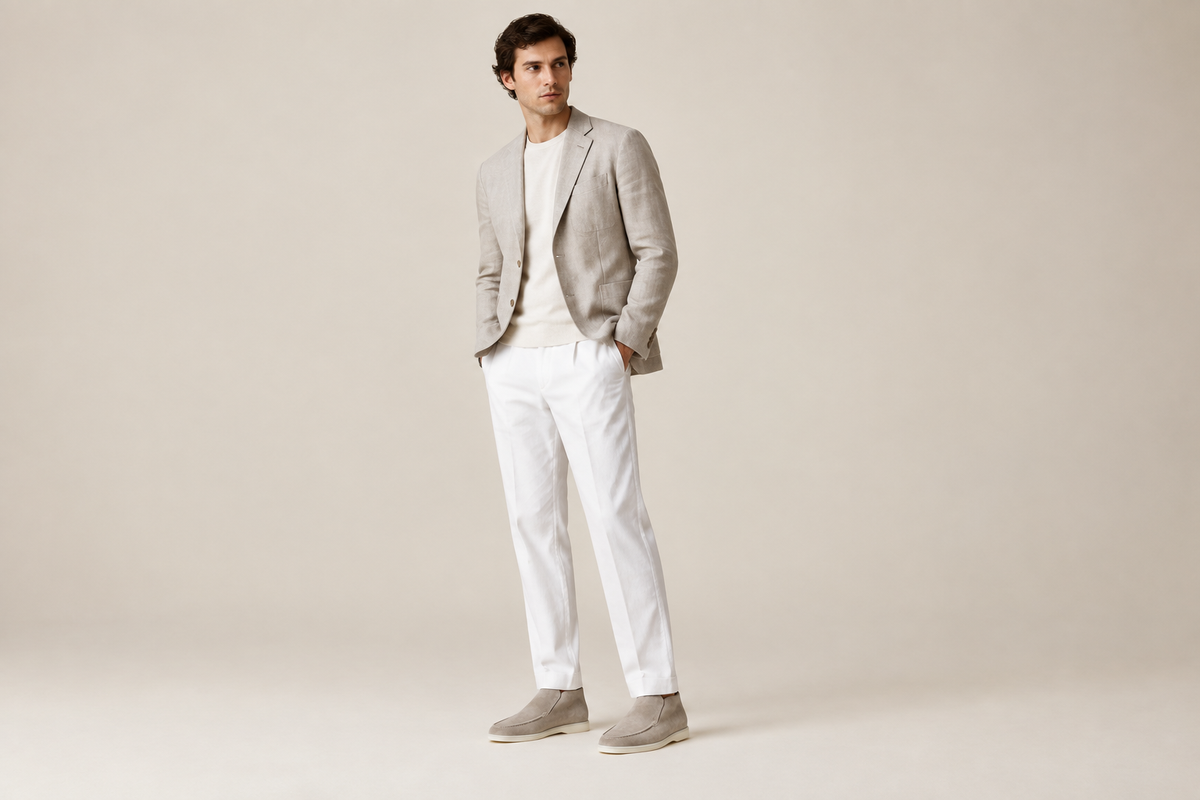 Men’s model wearing the referenced shoes